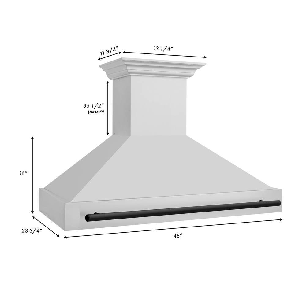 48'' Autograph Edition Stainless Steel Range Hood with Stainless Steel Shell and Champagne Bronze Handle