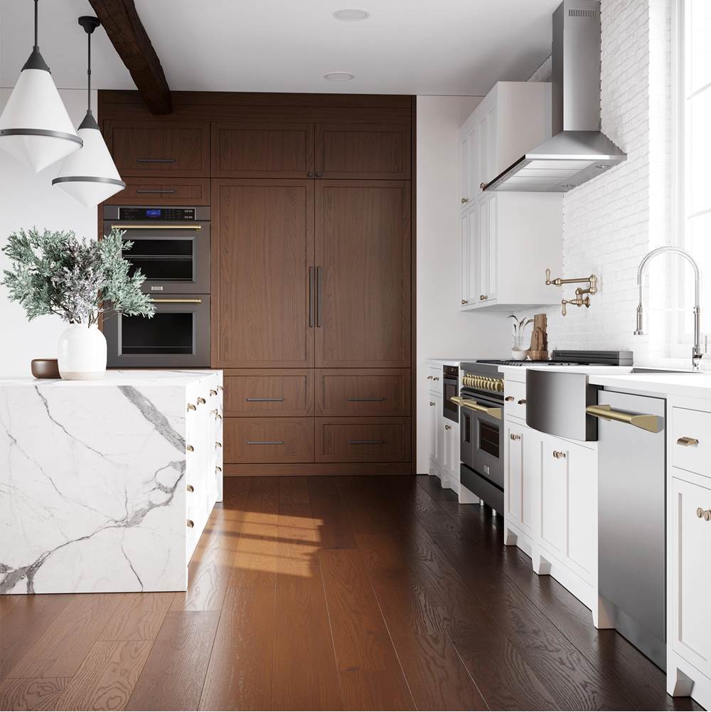 30'' Autograph Edition Double Wall Oven with Self Clean and True Conection in Stainless Steel and Champagne Bronze