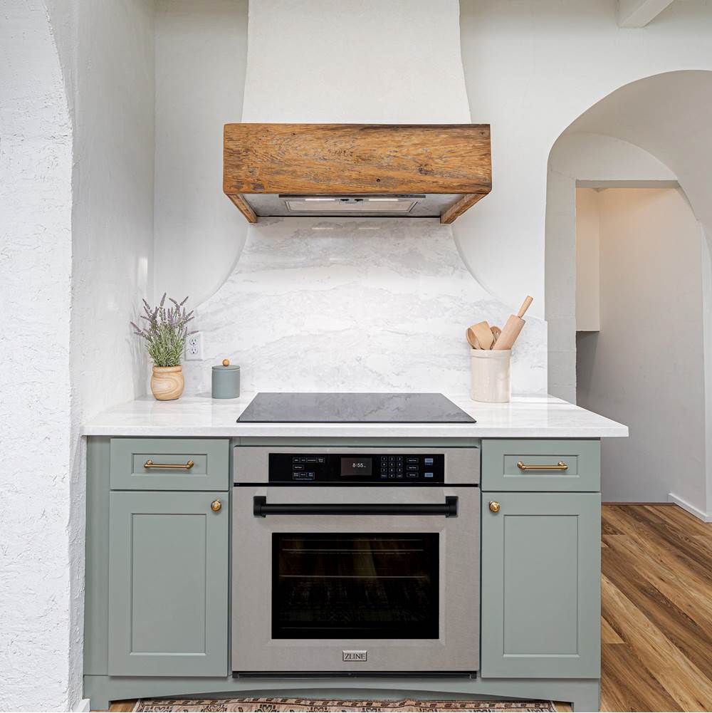 30'' Autograph Edition Single Wall Oven with Self Clean and True Conection in DuraSnow Stainless Steel and Champagne Bronze