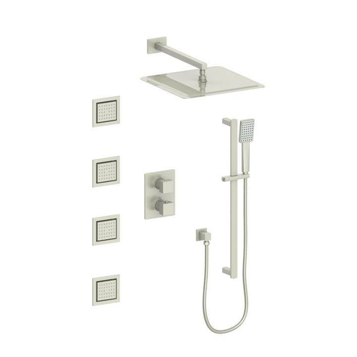 Z-Line - Crystal Bay Thermostatic Shower System in Brushed Nickel - Brushed Nickel