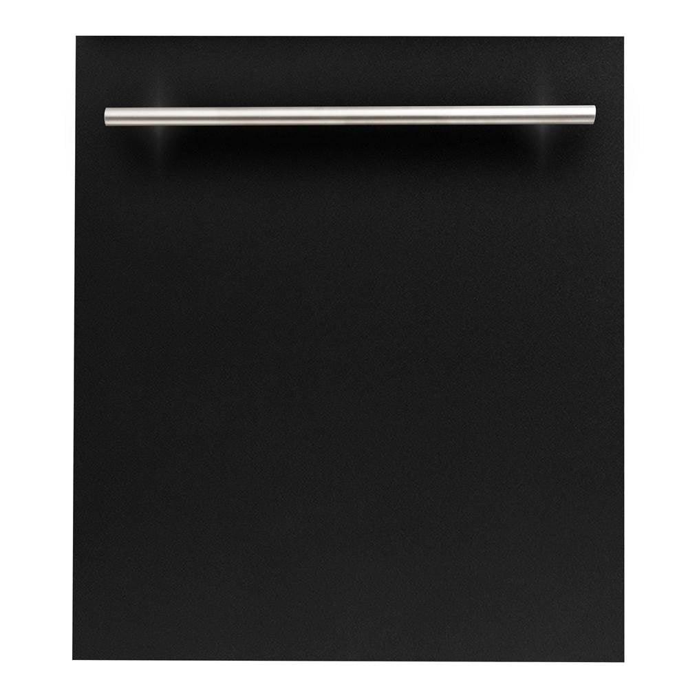 Z-Line - 24'' Top Control Dishwasher in Black Matte with Stainless Steel Tub and Modern Style Handle - Black Matte