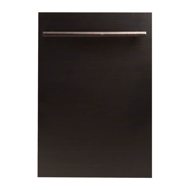 Z-Line - 18'' Dishwasher Panel in Stainless Steel with Modern Handle (DP-18) - Black Stainless Steel