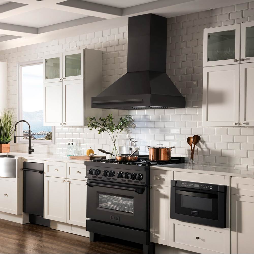 36'' Black Stainless Steel Range Hood with Black Stainless Steel Handle (BS655-36-BS)