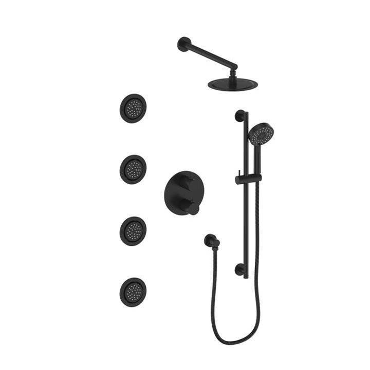 Z-Line - Emerald Bay Thermostatic Shower System in Matte Black - Matte Black