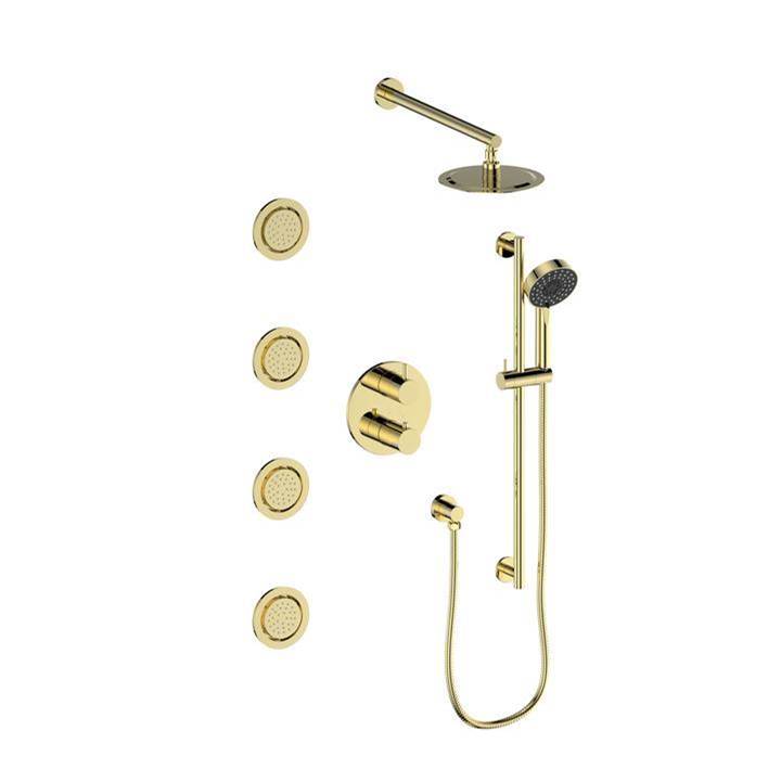 Z-Line - Emerald Bay Thermostatic Shower System in Polished Gold - Polished Gold
