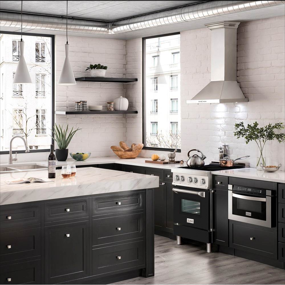 24'' 2.8 cu. ft. Induction Range with a 3 Element Stove and Electric Oven in Black Matte