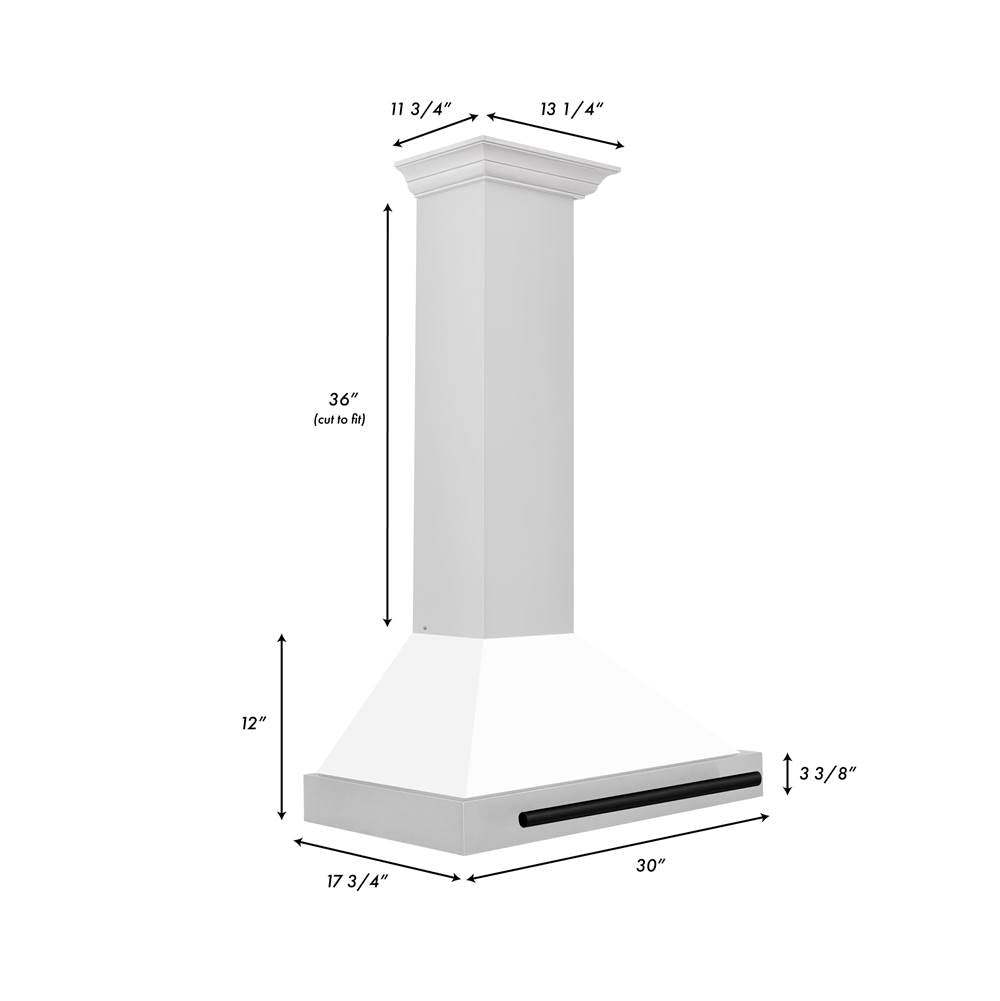 30'' Autograph Edition Stainless Steel Range Hood with White Matte Shell and Champagne Bronze Accents