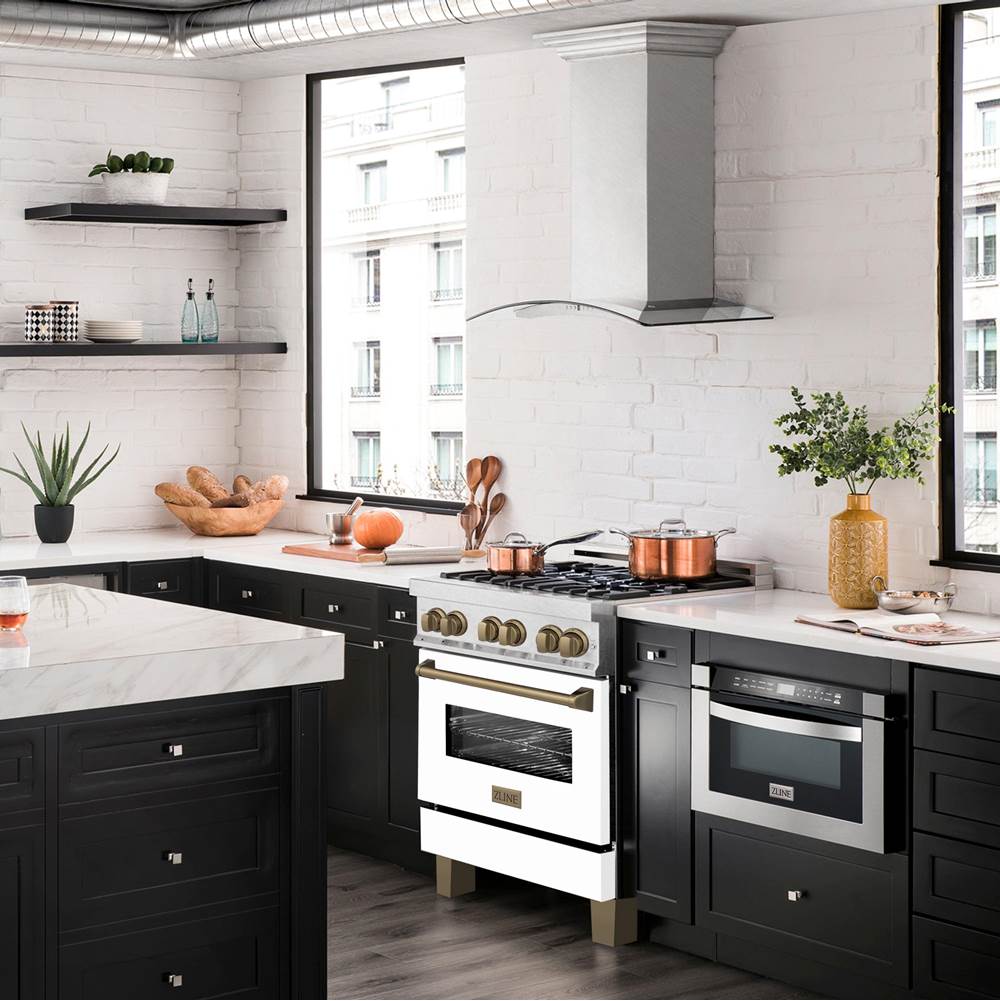 Autograph Edition 30'' 4.0 cu.' Dual Fuel Range with Gas Stove and Electric Oven in DuraSnow Stainless Steel with WM Door and CB Accents