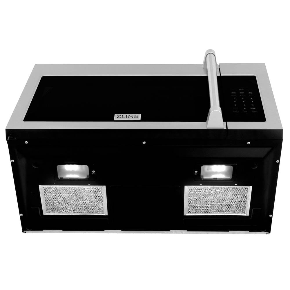 Z-Line - Over the Range Microwave Oven in Black Stainless Steel with Modern Handle - Black Stainless Steel