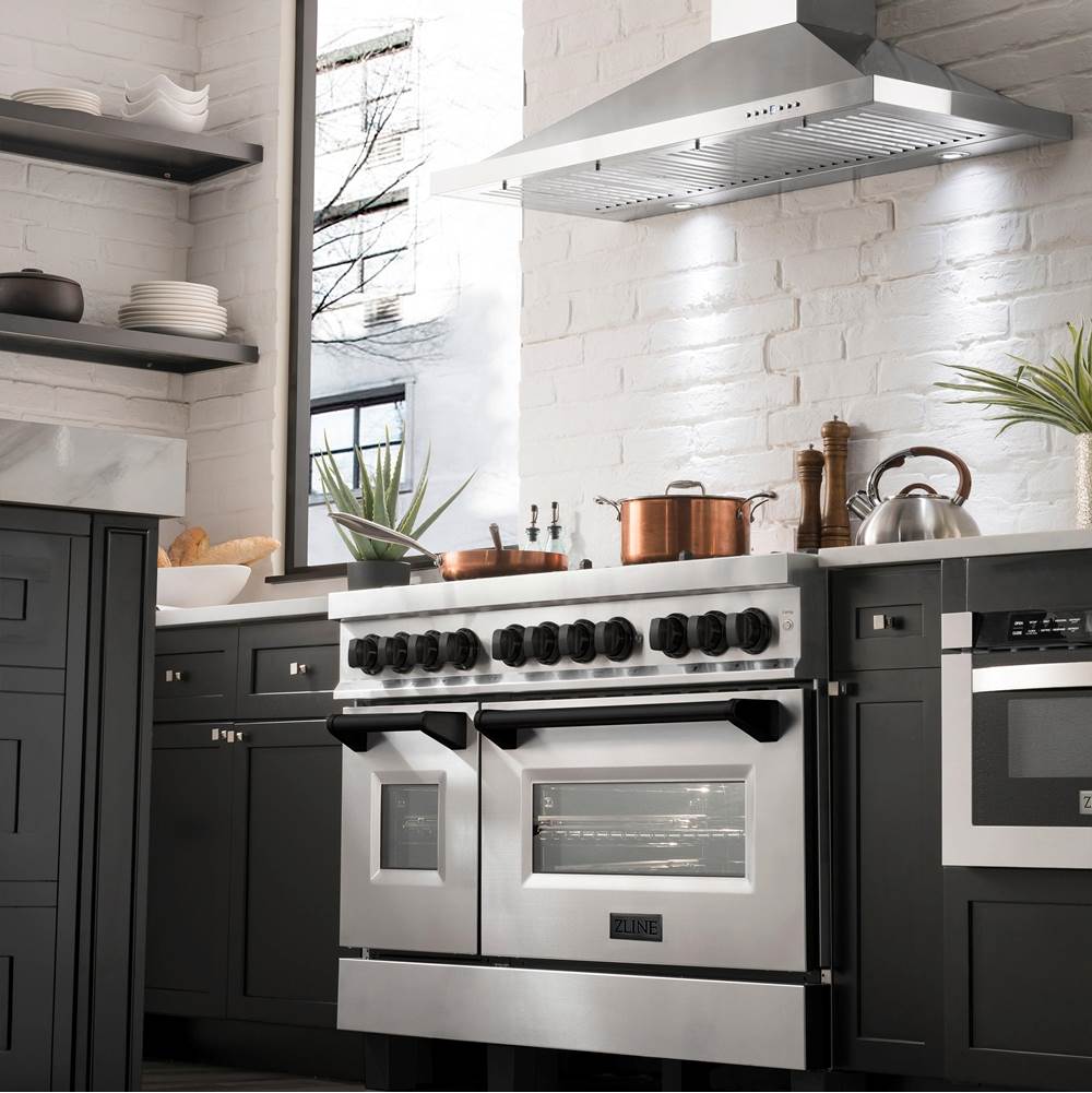 Autograph Edition 48'' 6.0 cu.' Dual Fuel Range with Gas Stove and Electric Oven in Stainless Steel with Champagne Bronze Accents