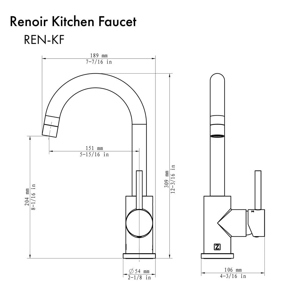 Renoir Kitchen Faucet in Brushed Nickel