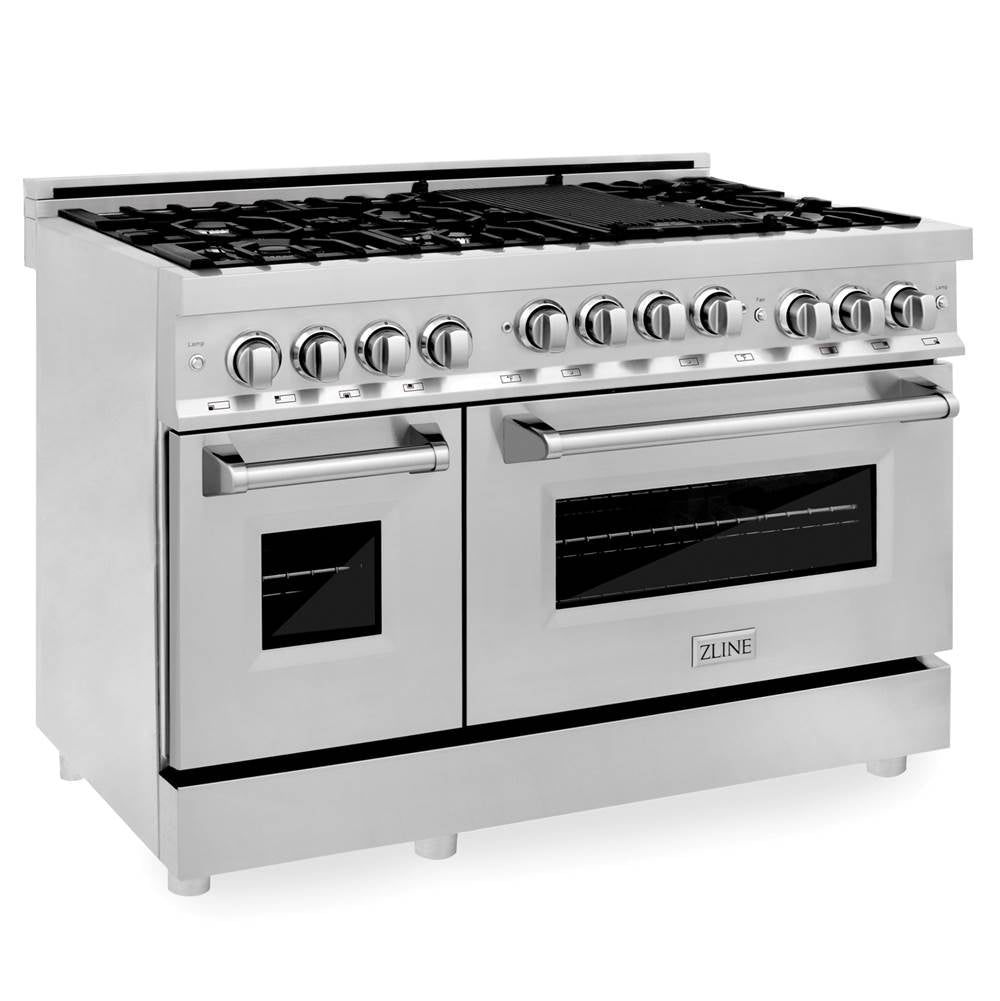 48'' 6.0 cu.' Range with Gas Stove and Gas Oven in Stainless Steel and Black Matte Door