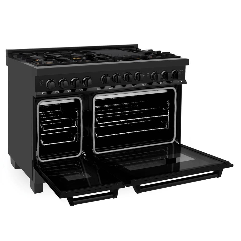 48'' 6.0 cu.' Range with Gas Stove and Gas Oven in Black Stainless Steel