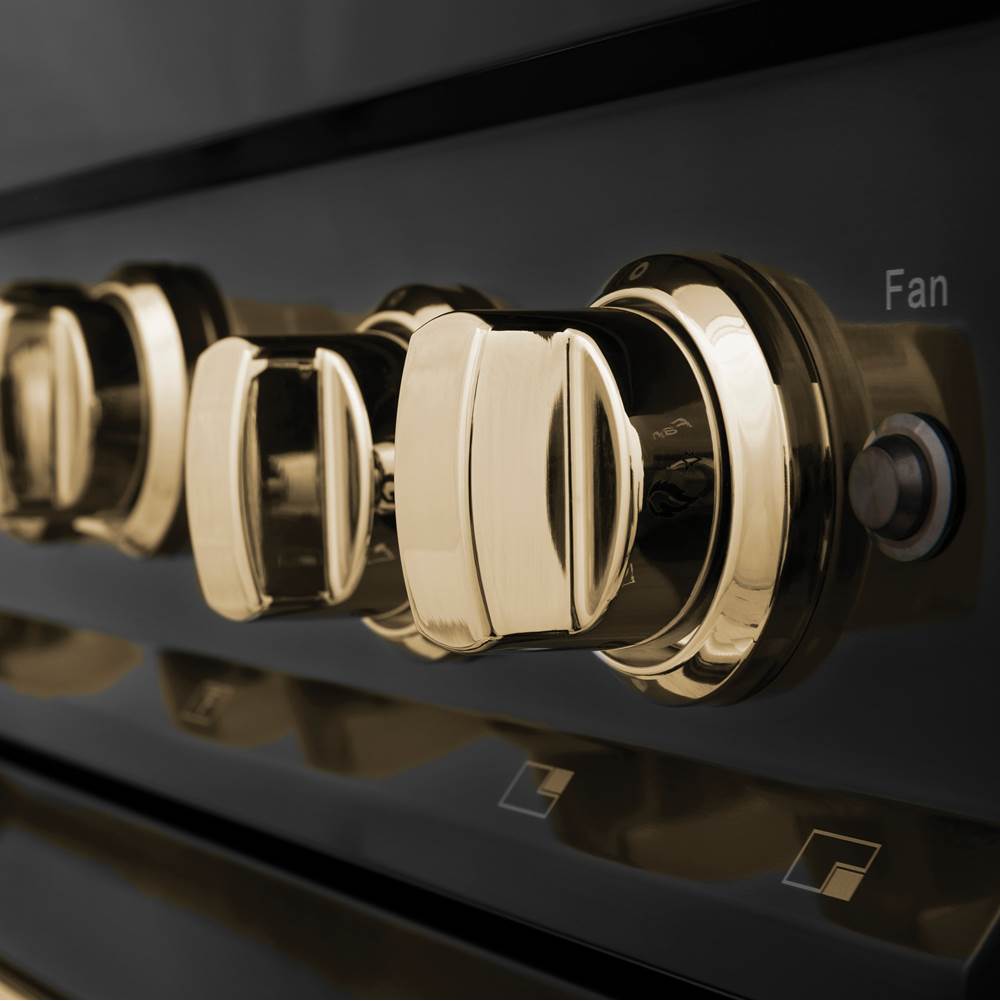 Autograph Edition 30'' 4.0 cu.' Range with Gas Stove and Gas Oven in Black Stainless Steel with Champagne Bronze Accents