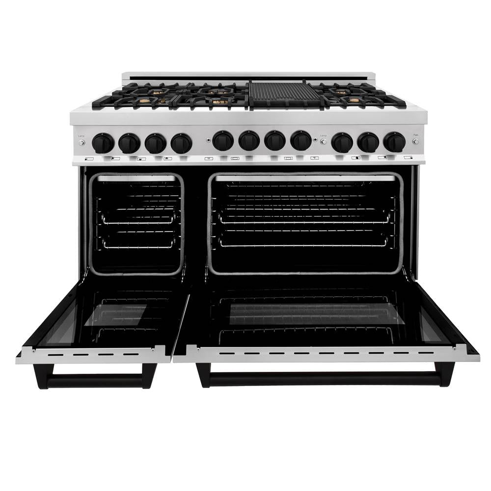 Autograph Edition 48'' 6.0 cu.' Range with Gas Stove and Gas Oven in Stainless Steel with Champagne Bronze Accents
