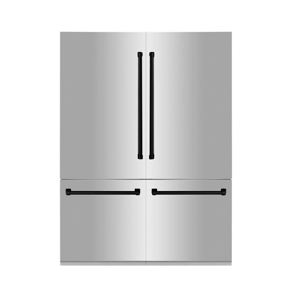 Z-Line - 60'' Autograph Edition 32.2 cu. ft. Built-in 4-Door French Door Refrigerator with Internal Water and Ice Dispenser in Stainless Steel with Matte Black Accents - Matte Black