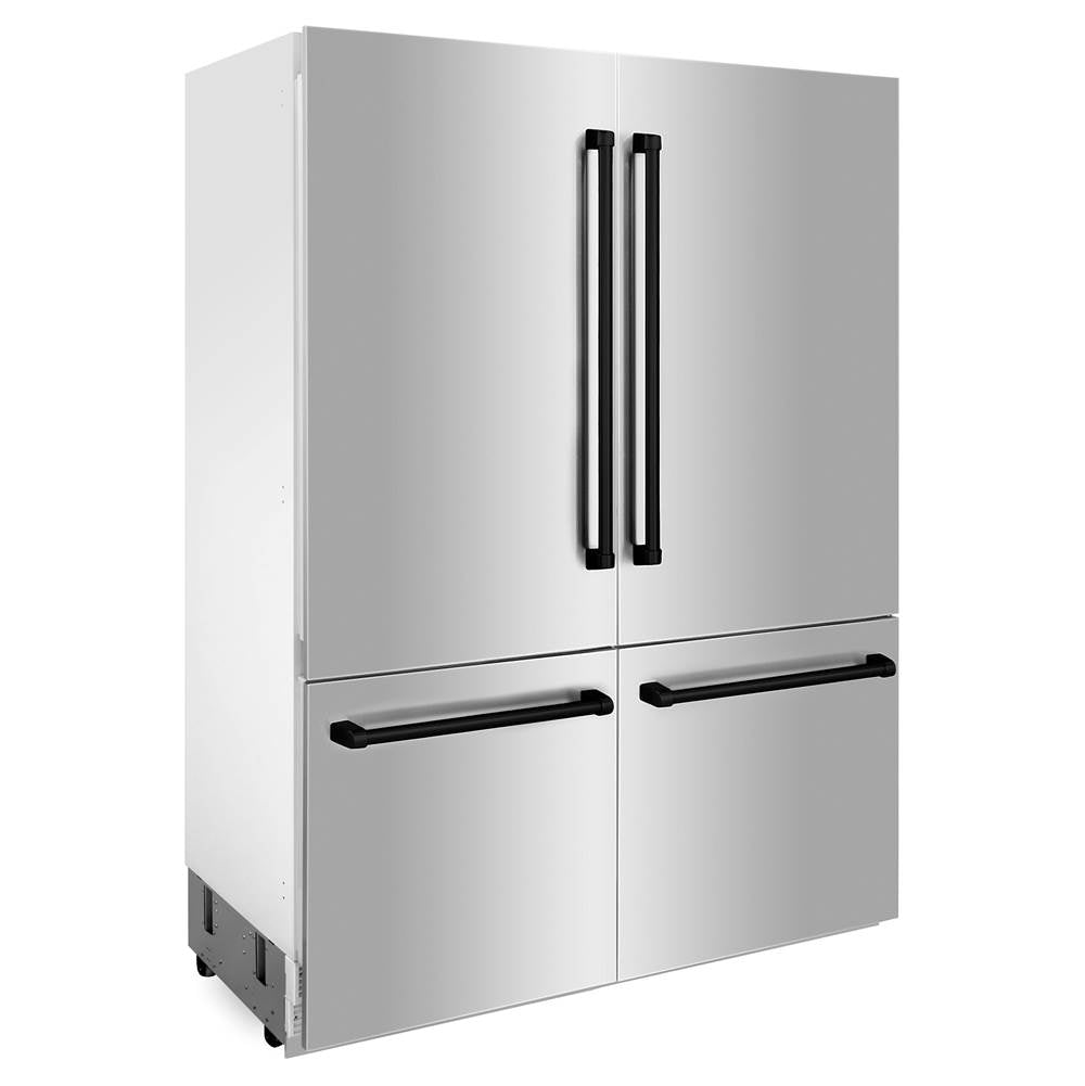 60'' Autograph Edition 32.2 cu. ft. Built-in 4-Door French Door Refrigerator with Internal Water and Ice Dispenser in Stainless Steel with Champagne Bronze Accents