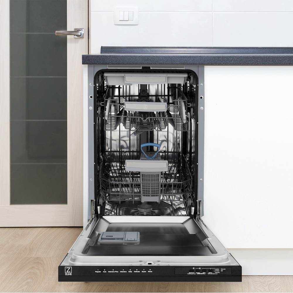 Autograph Edition 18 Compact 3rd Rack Top Control Dishwasher in Stainless Steel with Gold Handle, 51dBa