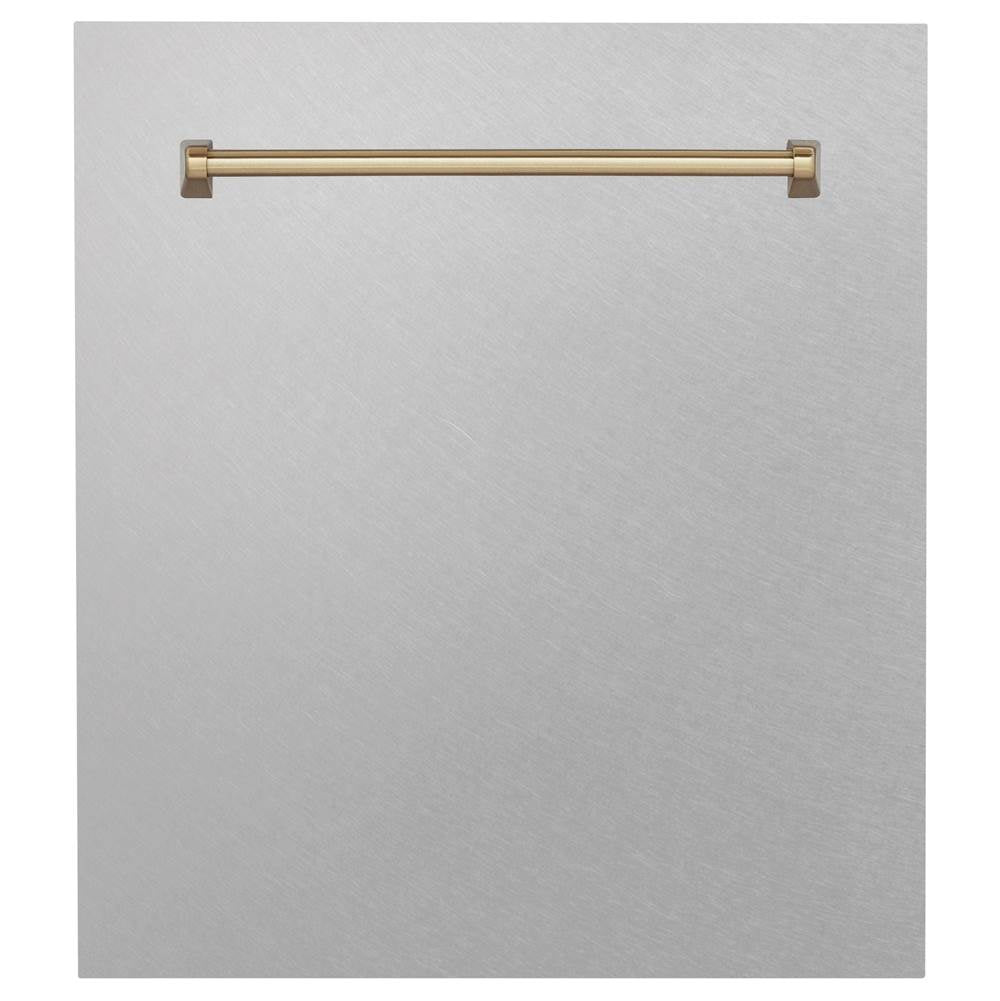 24'' Autograph Edition Tallac Dishwasher Panel in Stainless Steel with Champagne Bronze Handle
