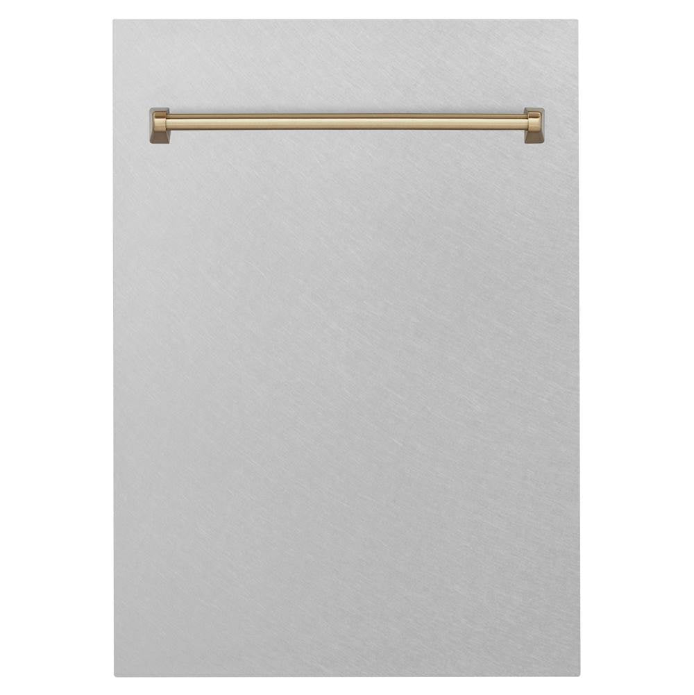 18'' Autograph Edition Tallac Dishwasher Panel in Stainless Steel with Champagne Bronze Handle