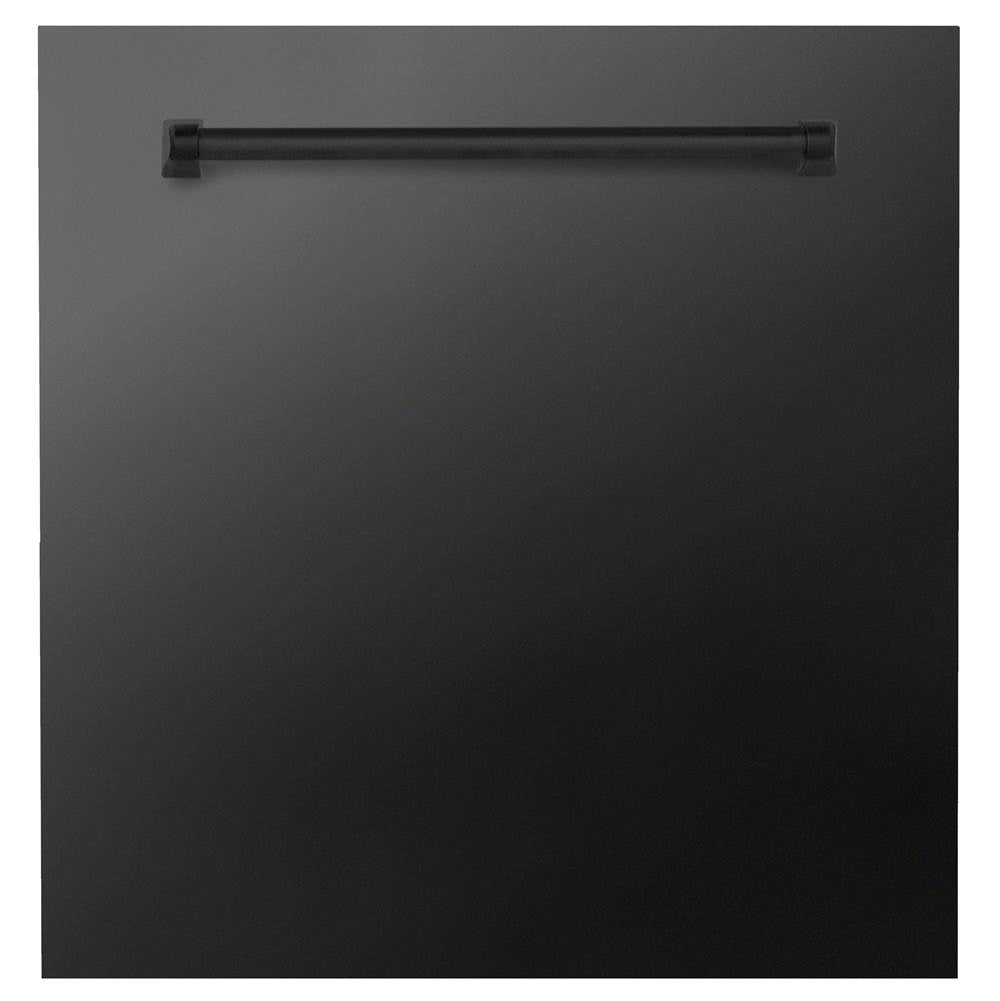 Z-Line - 24'' Monument Dishwasher Panel in Black Stainless Steel with Traditional Handle - Black Stainless Steel
