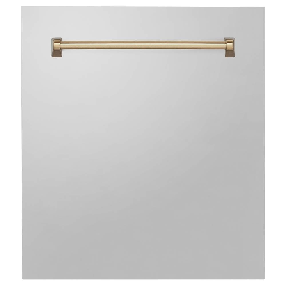 24'' Autograph Edition Tallac Dishwasher Panel in Stainless Steel with Champagne Bronze Handle