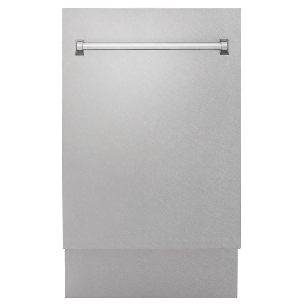 Z-Line - 18'' Top Control Tall Tub Dishwasher in DuraSnow with Stainless Steel Tub and 3rd Rack (DWV-SS-18) - DuraSnow Stainless Steel