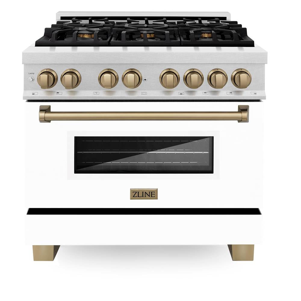 Autograph Edition 36'' 4.6 cu.' Dual Fuel Range with Gas Stove and Electric Oven in DuraSnow Stainless Steel with WM Door and CB Accents