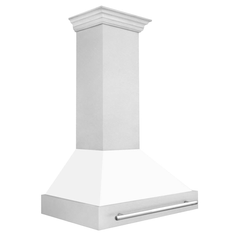 36'' DuraSnow Stainless Steel Range Hood with White Matte Shell (8654SNX-WM36)