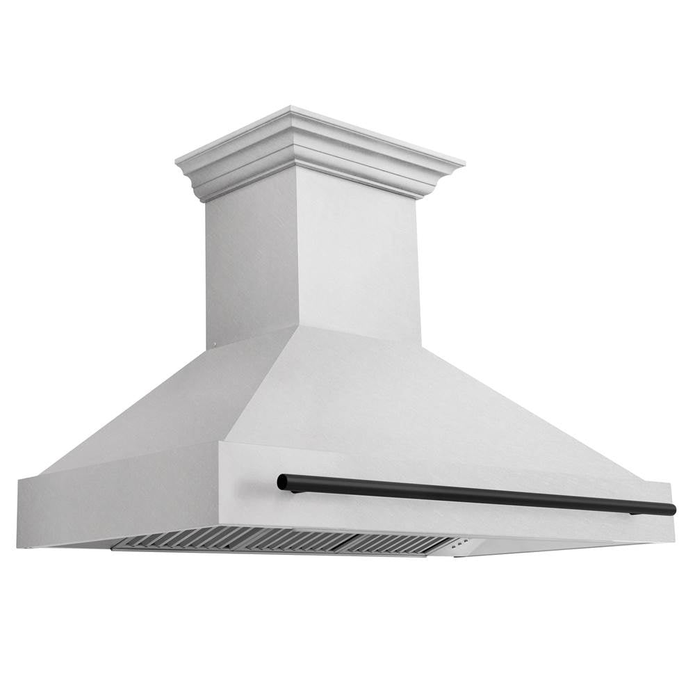 Z-Line - 48'' Autograph Edition DuraSnow Stainless Steel Range Hood with DuraSnow Stainless Steel Shell and Matte Black Handle - Matte Black