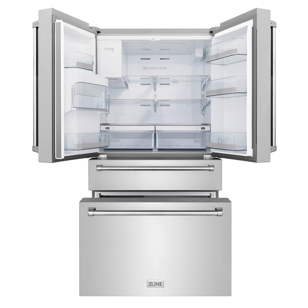 36 in. 21.6 cu. ft Freestanding French Door Refrigerator with Water and Ice Dispenser in Fingerprint Resistant Stainless Steel