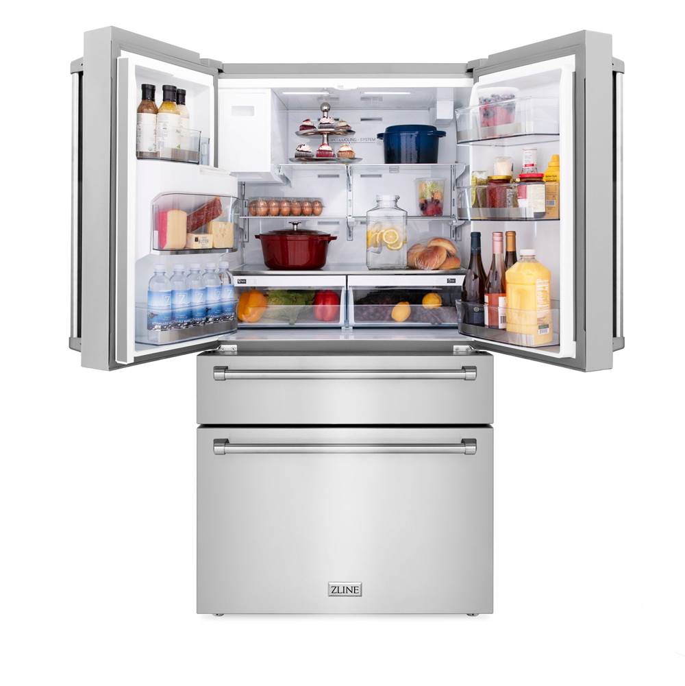36 in. 21.6 cu. ft Freestanding French Door Refrigerator with Water and Ice Dispenser in Fingerprint Resistant Stainless Steel