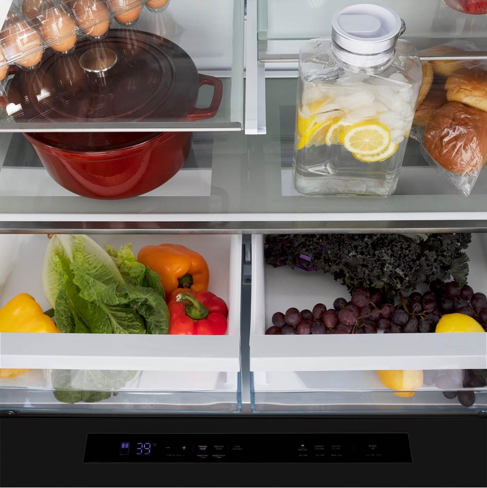 36 in. 21.6 cu. ft Freestanding French Door Refrigerator with Water and Ice Dispenser in Fingerprint Resistant Stainless Steel