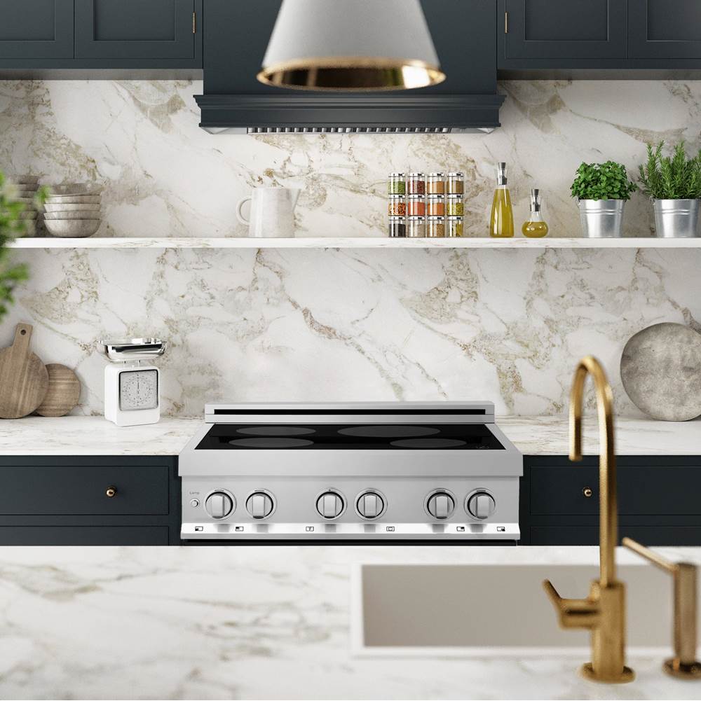 30'' 4.0 cu. ft. Induction Range with a 4 Element Stove and Electric Oven in Black Matte