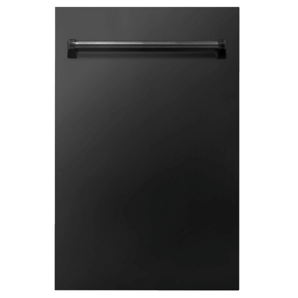 Z-Line - 18'' Compact Top Control Dishwasher with Stainless Steel Tub and Traditional Style Handle - Black Stainless Steel