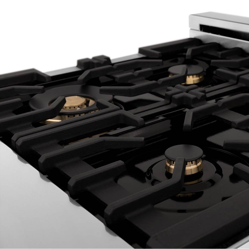 Autograph Edition 24'' 2.8 cu.' Dual Fuel Range with Gas Stove and Electric Oven in Stainless Steel with Champagne Bronze Accents