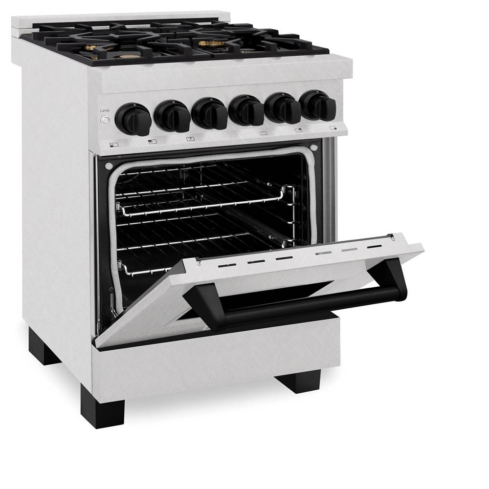 Autograph Edition 24'' 2.8 cu.' Dual Fuel Range with Gas Stove and Electric Oven in DuraSnow Stainless Steel with Champagne Bronze Accents