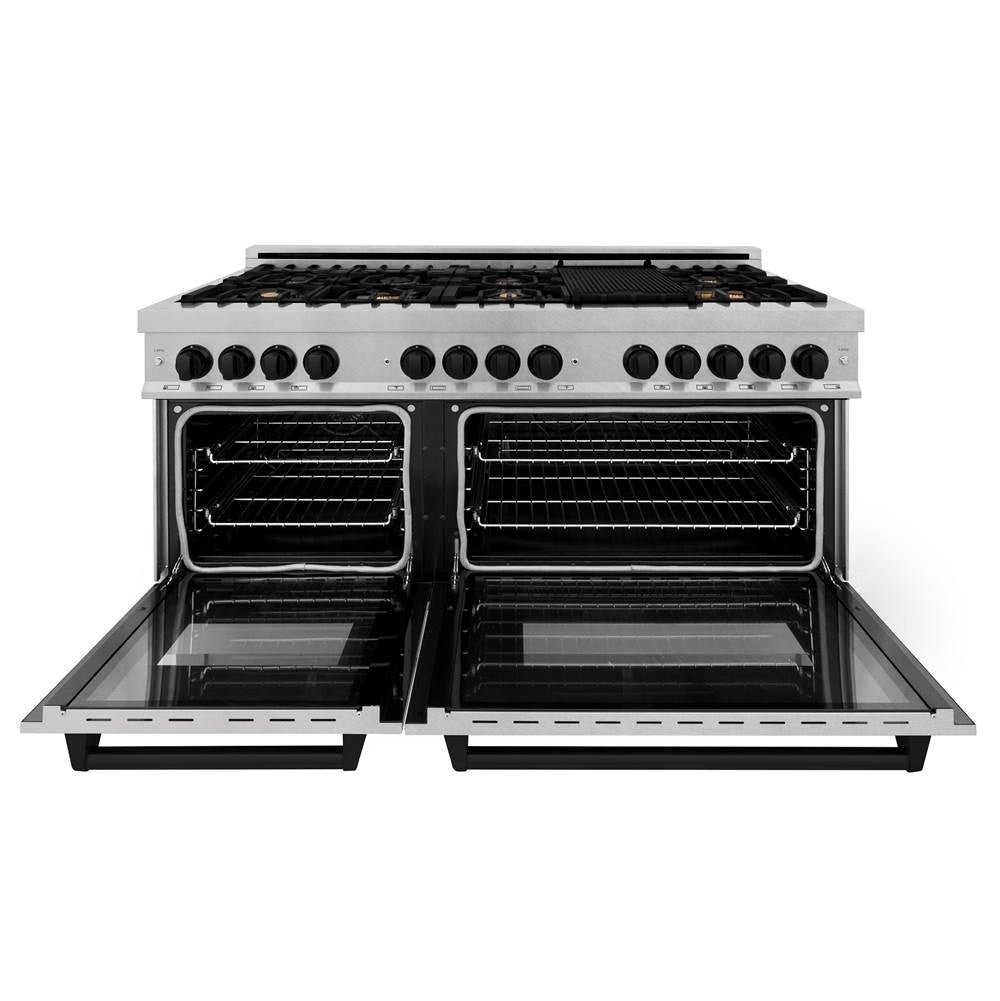 Autograph Edition 60'' 7.4 cu. ft. Dual Fuel Range with Gas Stove and Electric Oven in DuraSnow Stainless Steel with Champagne Bronze Accents (RASZ-60-CB)