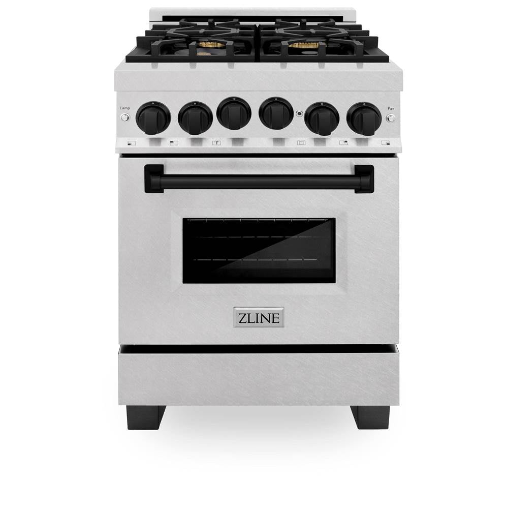 24'' 2.8 cu.' Range with Gas Stove and Gas Oven in DuraSnow Stainless Steel with Champagne Bronze Accents