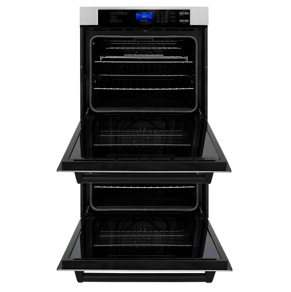 30'' Autograph Edition Double Wall Oven with Self Clean and True Conection in DuraSnow Stainless Steel and Champagne Bronze