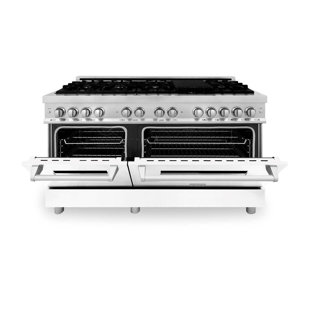 60'' 7.4 cu.' Dual Fuel Range with Gas Stove and Electric Oven in Stainless Steel and Black Matte Door