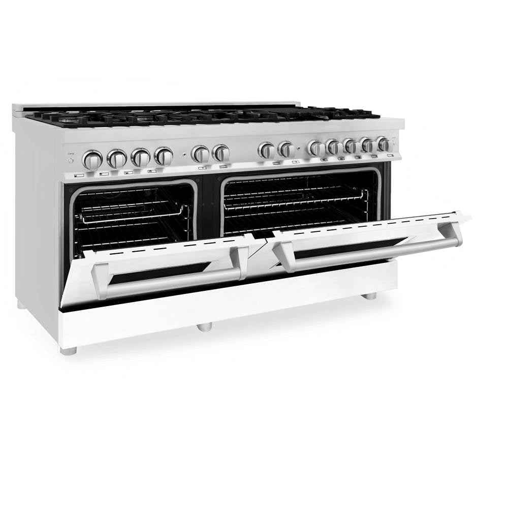 60'' 7.4 cu.' Dual Fuel Range with Gas Stove and Electric Oven in Stainless Steel and Black Matte Door