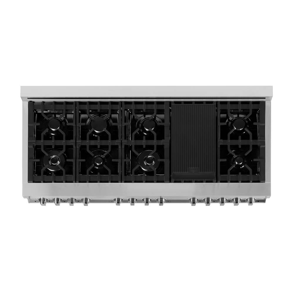 60'' 7.4 cu. ft. Electric Oven and Gas Cooktop Dual Fuel Range with Griddle in Stainless Steel