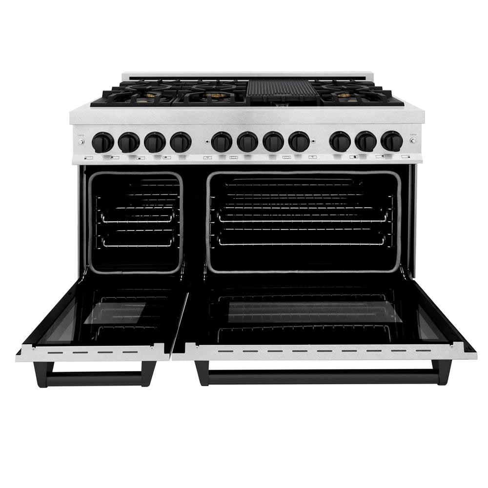 Autograph Edition 48'' 6.0 cu.' Dual Fuel Range with Gas Stove and Electric Oven in DuraSnow Stainless Steel with Champagne Bronze Accents