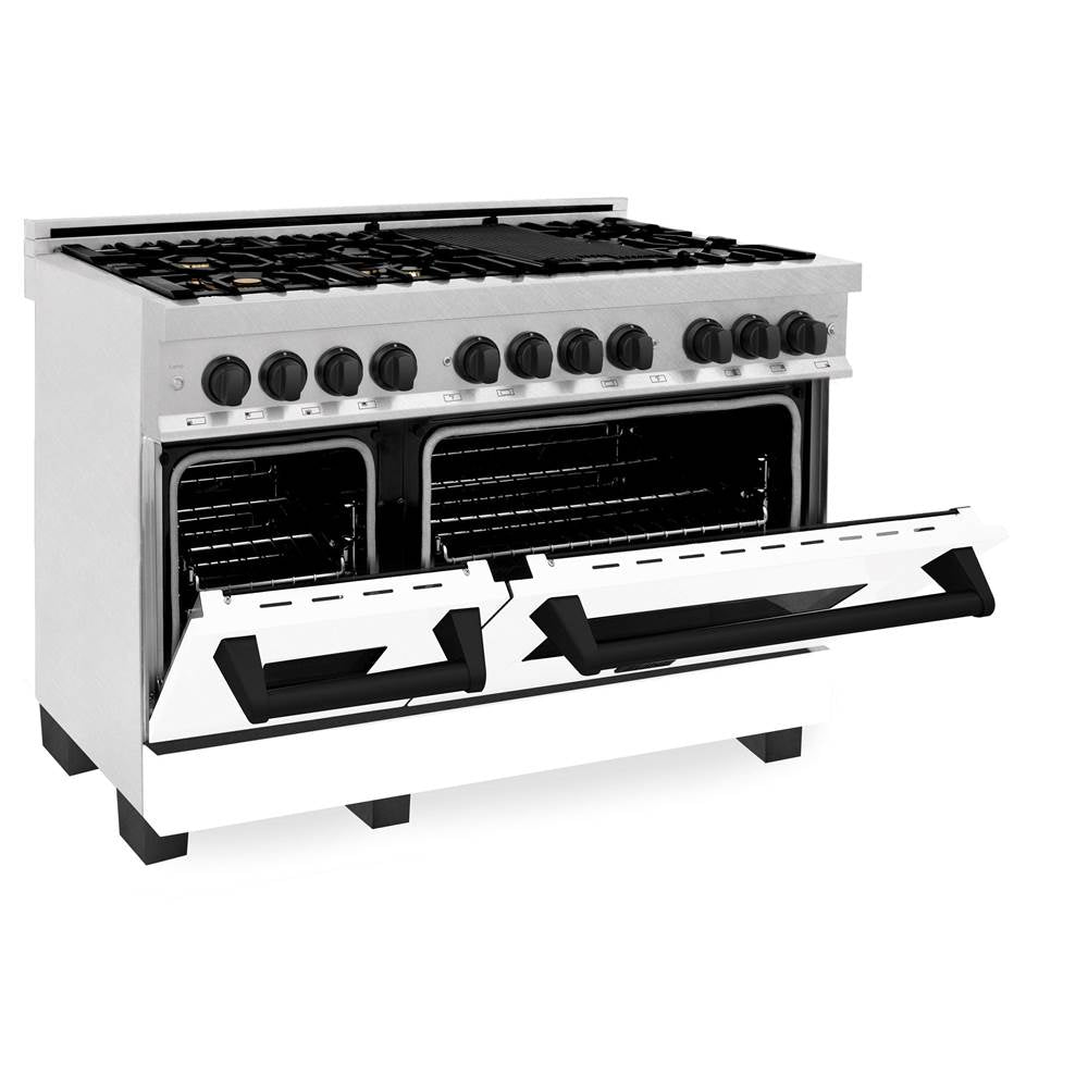 Autograph Edition 48'' 6.0 cu.' Dual Fuel Range with Gas Stove and Electric Oven in DuraSnow Stainless Steel with WM Door and CB Accents