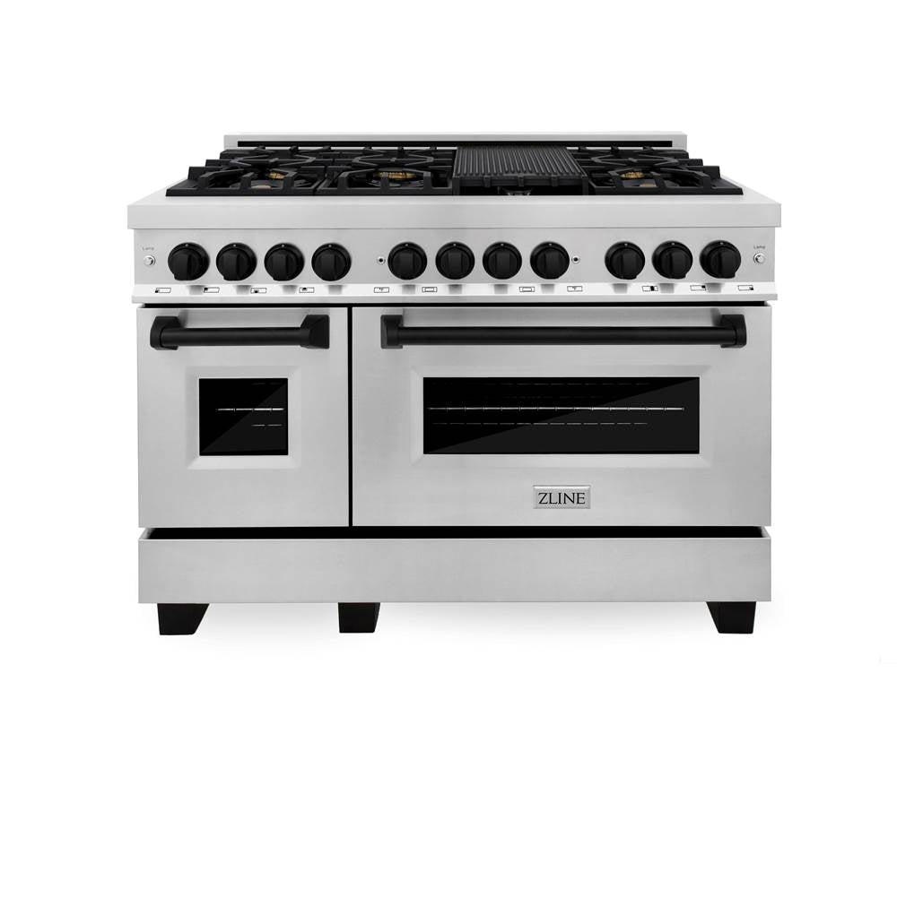 Autograph Edition 48'' 6.0 cu.' Dual Fuel Range with Gas Stove and Electric Oven in Stainless Steel with Champagne Bronze Accents
