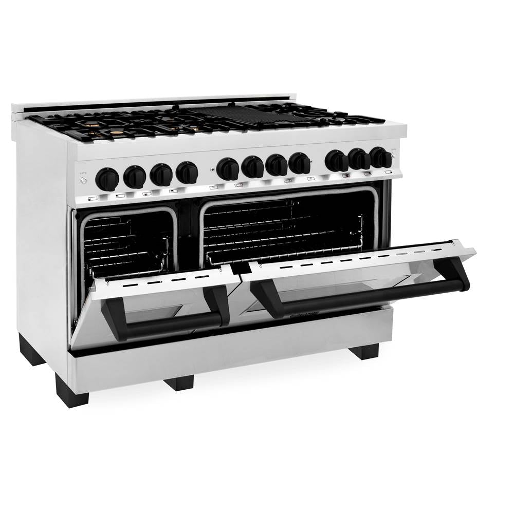 Autograph Edition 48'' 6.0 cu.' Dual Fuel Range with Gas Stove and Electric Oven in Stainless Steel with Champagne Bronze Accents
