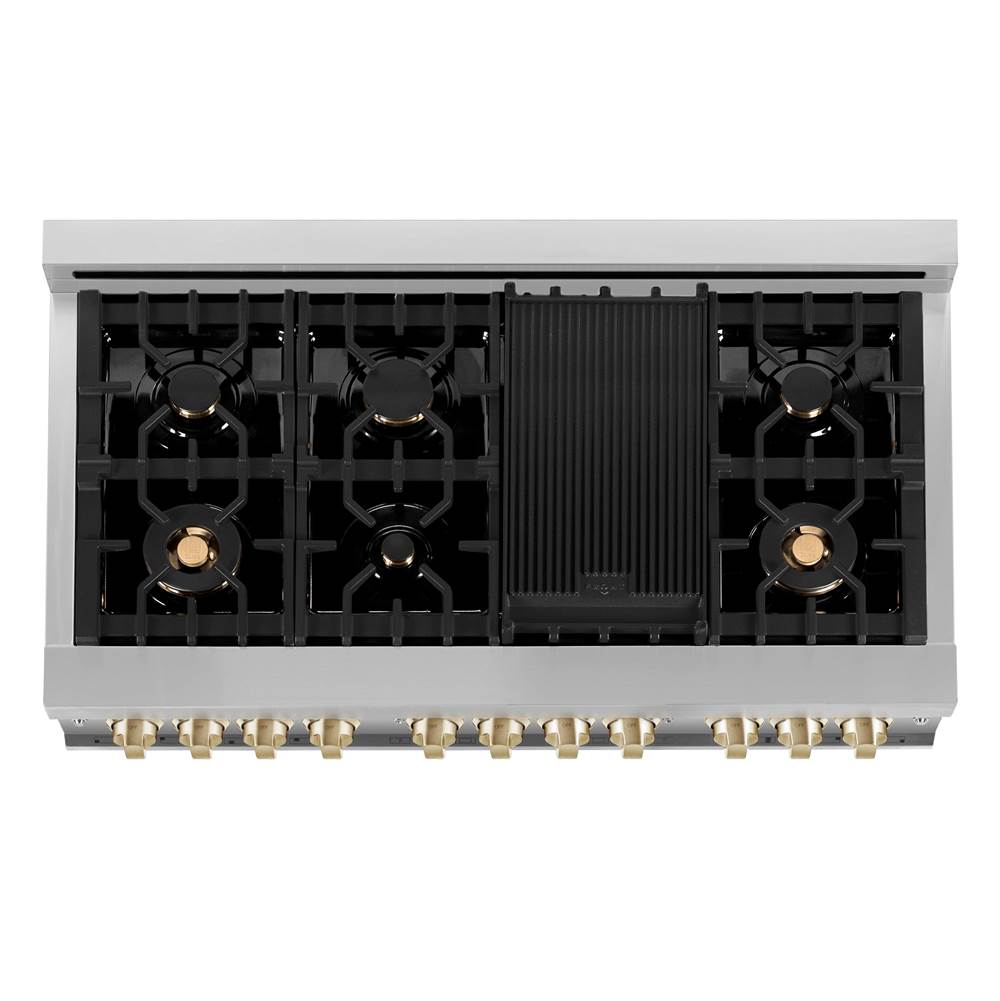 Autograph Edition 48'' 6.0 cu.' Dual Fuel Range with Gas Stove and Electric Oven in Stainless Steel with White Matte Door and CB Accents