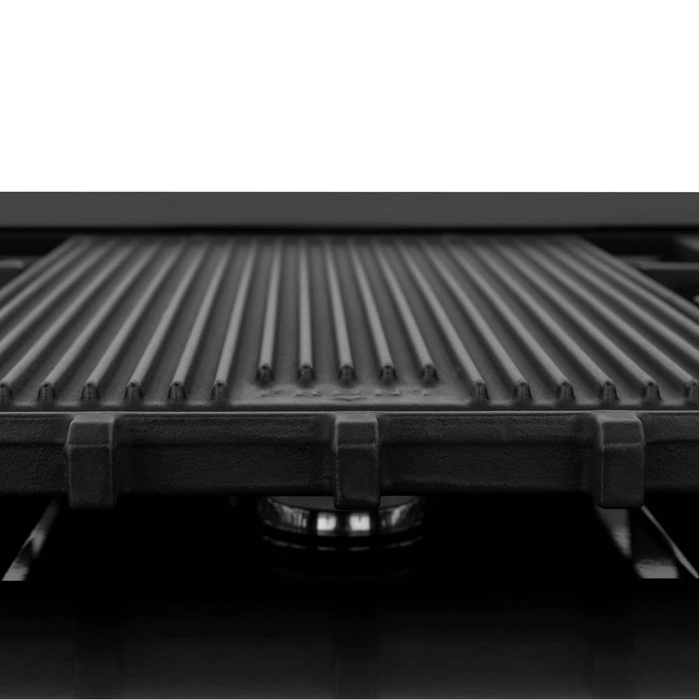 Autograph Edition 48'' Porcelain Rangetop with 7 Gas Burners in Black Stainless Steel and Champagne Bronze Accents