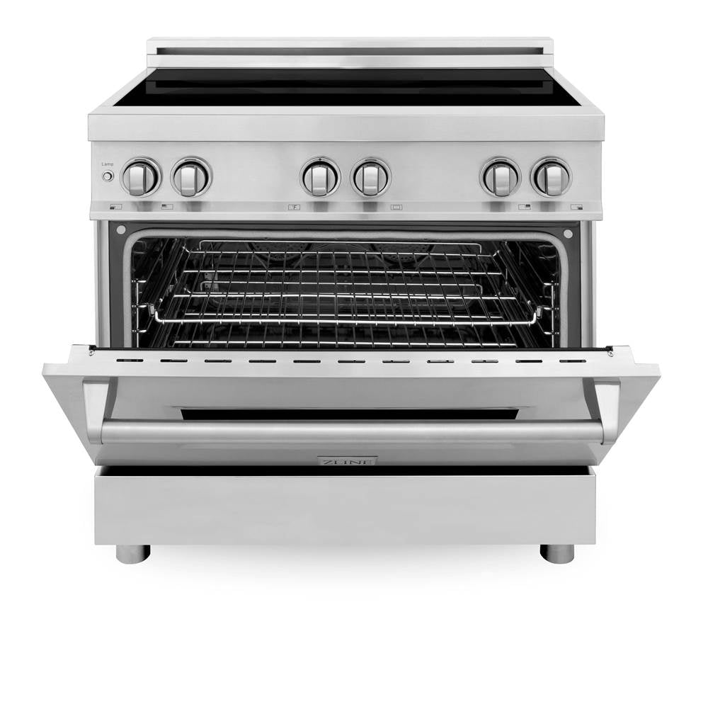 36'' 4.6 cu. ft. Induction Range with a 4 Element Stove and Electric Oven in Stainless Steel